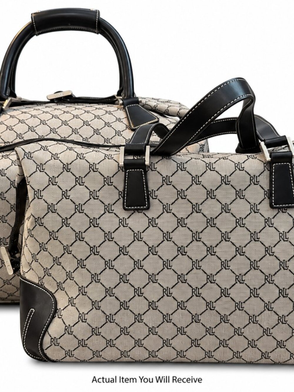 Lauren Ralph Lauren RLL Jacquard 2pc Travel Set City Bag Wheeled Cruiser Luggage